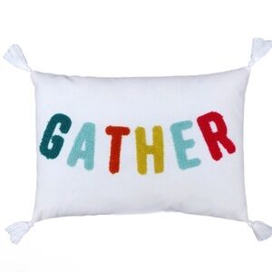 NEW! Target Bullseye Playground Fall Thanksgiving Gather Pillow w/ tassels